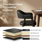 HNY Modern Dining Room Arm Chairs Set of 4, Retro Faux Leather Upholstered - Image 4