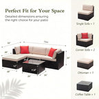 Devoko 5 Pieces Patio Furniture Sets All Weather Outdoor Sectional Patio Sofa - Image 2