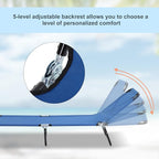 Outsunny Folding Chaise Lounge Pool Chairs, Outdoor Sun Tanning Chairs - Image 4