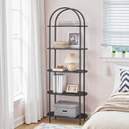 HOOBRO 5 Tier Open Bookshelf, Industrial Arched Bookcase Display Shelf Rack - Image 8