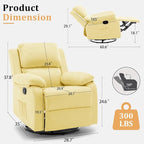 Korser Recliner Chair, 360 Swivel Rocker Chair - Image 2