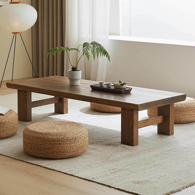 Japanese Solid Wood Coffee Table by Unknown