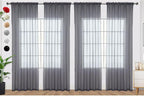 SpaceDresser Grey Sheer Curtains 4 Panels Rod Pocket Semi-Sheer Curtain 90 by SpaceDresser