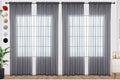 SpaceDresser Grey Sheer Curtains 4 Panels Rod Pocket Semi-Sheer Curtain 45 by SpaceDresser