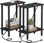 TUTOTAK Small End Table with Charging Station, Narrow Side Table with USB Ports by ChoosetutotakFurnitureBuildYourCozyHome