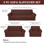 Peryiter 3 Pcs Couch and Loveseat Covers Set Sofa Cover - Image 2