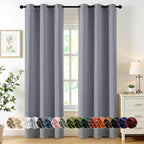 MIULEE Blackout Curtains for Bedroom 2 Panels 40 x 72 Inch Long Silver Grey | by MIULEE