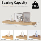Oak Floating Shelves for Wall，24in Wall Mounted Display Ledge Shelves Perfect - Image 2