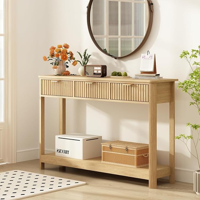 RUSTOWN Fluted Wood Console Table - Image 2