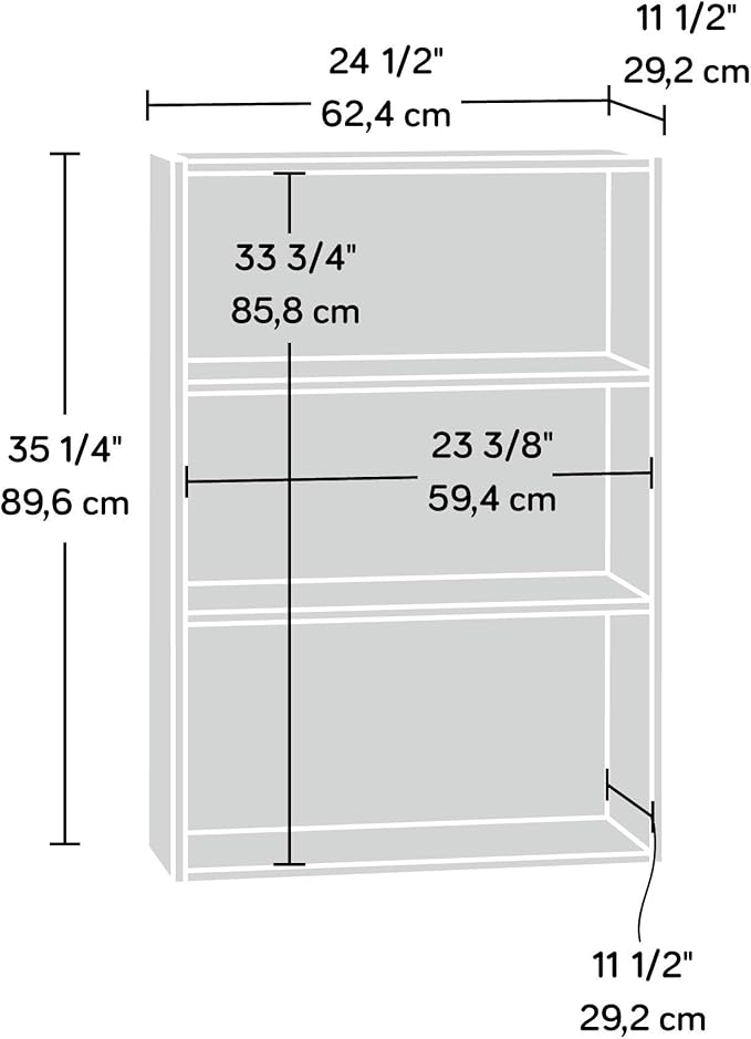 Sauder Beginnings 3-Shelf Bookcase, Bookshelf - Image 3