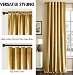 MIULEE Velvet Curtains 52x90 inches 2 Panels Gold Blackout Curtains | Luxury - Image 2