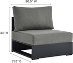 Modway Tahoe Aluminum Armless Patio Gray Charcoal Modular Weather-Resistant - Image 3