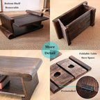 Foldable Japanese Tea Table, 2-Tier Zen Low Table - Image 8