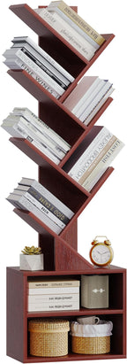 SUNMORY 6 Tier Tree Bookshelf, Tall Bookcase - Image 8