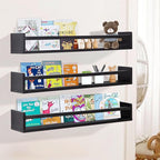 AZSKY Black Nursery Bookshelves - Image 2