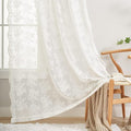 YJ YANJUN Vintage Lace Curtains 120 Inches Long-Antique Floral Ivory Privacy by YJYANJUN