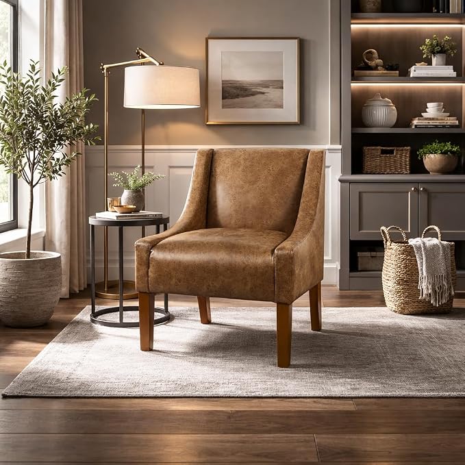 HomePop Modern Swoop Arm Accent Chair - Image 2