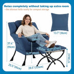 Lazy Chair with Ottoman, Reading Chair with a Pillow, Leisure Sofa Armchair - Image 2