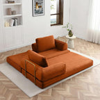 HANXIN 80 Inch Convertible Sleeper Sofa Bed, High Back Plush Corduroy Folding - Image 6