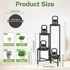 iDavosic.ly Plant Stand Indoor Outdoor, 4 Tier Corner Metal Flower Display - Image 3
