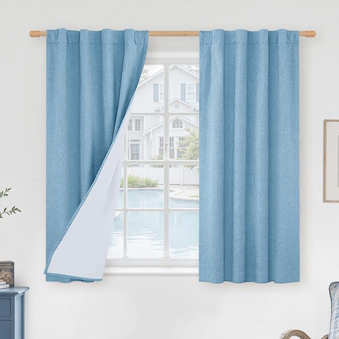 54 Inch Linen Full Blackout Window Curtains by LAMIT