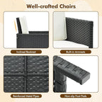 Tangkula 9 Pieces Outdoor Dining Furniture Set, Space-Saving Wicker Rattan - Image 5