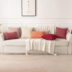 MIULEE Corduroy Decorative Throw Pillow Covers 16x16 Crimson Pack of 2 | Soft - Image 3