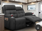 Reclining Loveseat with Pebble Texture Fabric, Loveseat Recliner with USB/Type by FurgattiEnjoyYourLife