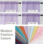 Cafe Curtains 36 Inch Length Tier 2 Pieces, Modern Soft Airy Sheer Kitchen - Image 5