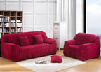 vctops 1-Piece Velvet Plush Stretch Loveseat Sofa Slipcover - Image 2