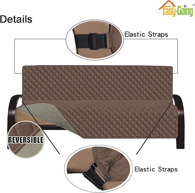 Easy-Going Reversible Couch Cover, Large Futon Sofa, Water Resistant Furniture - Image 3