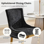 Upholstered Dining Chairs Set of 4, Modern Fabric Side Chairs - Image 4
