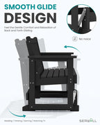 SERWALL 2 Person Patio Glider Bench, HDPE Material Weather-Resistant Swinging - Image 4