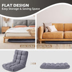 Folding Floor Gaming Chair 14-Poistion Cushioned Adjustable Floor Lazy Sofa - Image 7