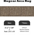 2'6''x10' Brown Vintage Floral Washable Runner Rug - Image 2