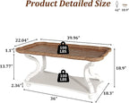 Function Home Farmhouse Coffee Table, 2-Tier Center Table - Image 3