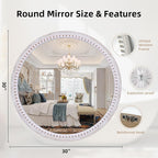 30 Inch Rustic Farmhouse Round Mirror - Image 3