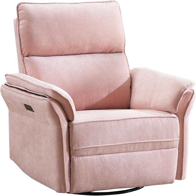 Power Swivel Rocker Recliner, Glider Recliner Nursery Chair by Rhevoy