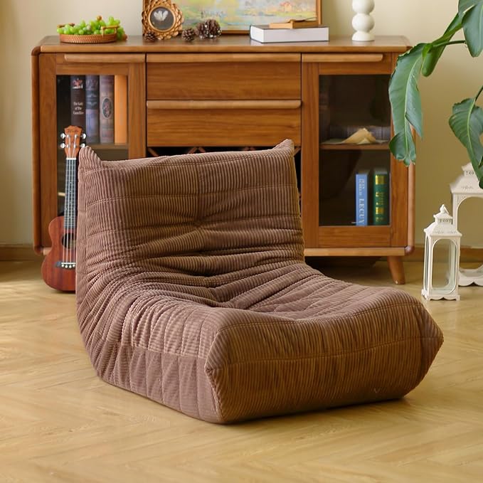 N&V Fireside Floor Sofa- Mid-Century Modern Armless Lounge Chair by NV