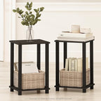 Furinno Simplistic Night Stand Set of 2, 2-Tier Small Nightstand - Image 4