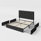Allewie Upholstered Full Size Platform Bed Frame - Image 9