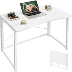 Huuger Folding Desk for Small Spaces, 31.5 Inch Foldable Computer Table by Huuger
