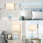 GyroVu 18" Table Lamp Set of 2, Ceramic Lamp Classic Beside Lamps Nightstand - Image 5