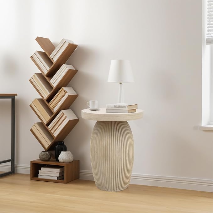 PARISLOFT ​​Rustic Mushroom Side Table, Bohemian End Table - Image 2