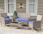 4-Piece Outdoor Furniture Set, PE Rattan Wicker Chairs - Image 8