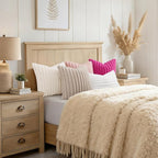 decorUhome Fall Faux Fur Throw Pillow Covers 26x26 Set of 2 White | Decorative - Image 8