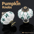 Ivory & Green Pumpkin Knobs 6 Pack Ceramic Cabinet Knobs Vintage Drawer Pulls - Image 5