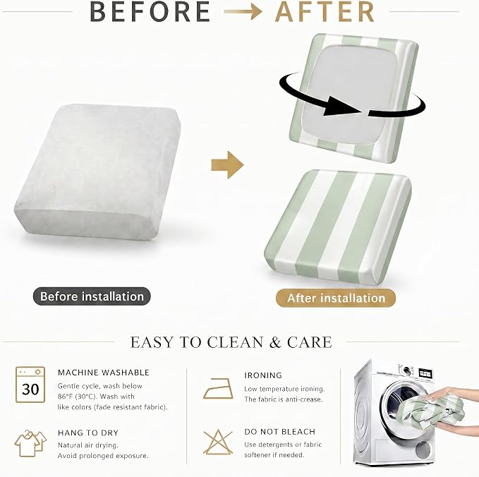 CALBODE 14 Pcs Outdoor Seat Cushion Covers - Image 6