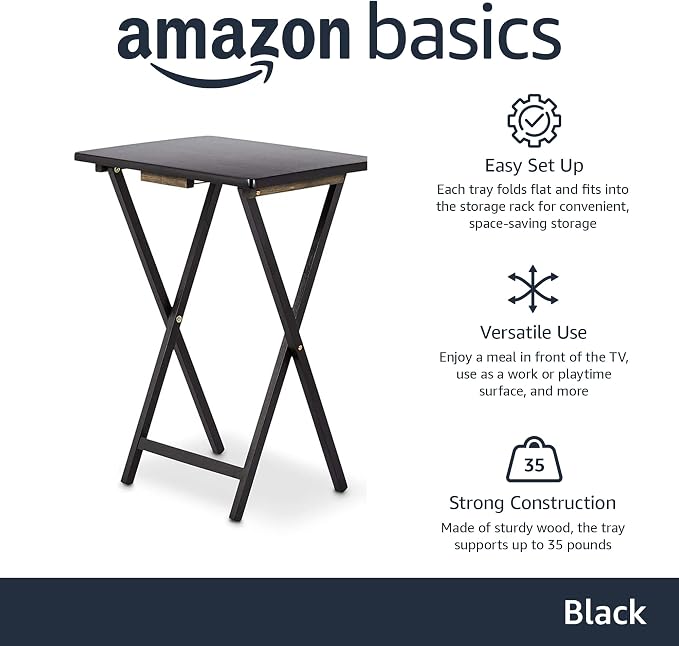 Amazon Basics Portable Foldable TV Tray Table - Image 2