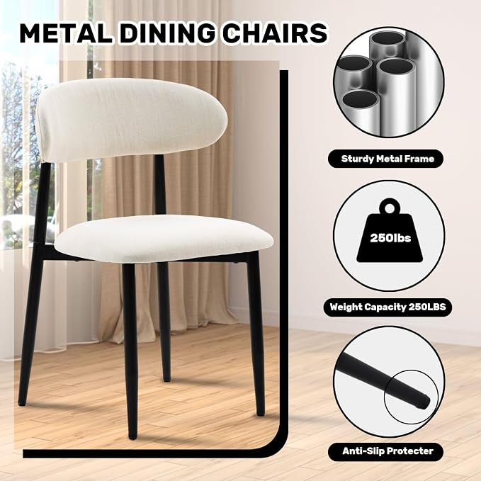 UVV Dining Chairs Set of 8, Metal Kitchen Chairs - Image 8